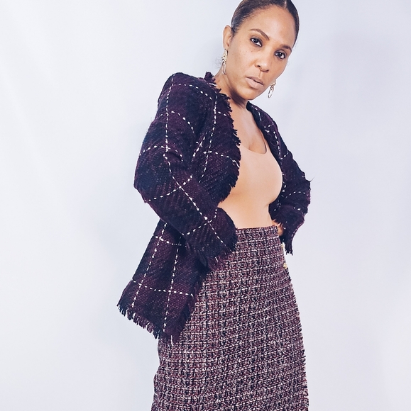 Calvin Klein Tweed Plaid Jacket - Picture 2 of 7